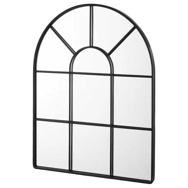 Fensterspiegel 30 x 40cm Schwarz/Schwarz Spiegelglas, Eisen 30 x 40cm