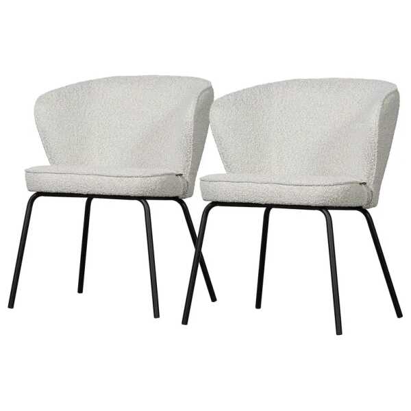 Esszimmerstuhl Admit 2er-Set 77 x 60 x 59cm Weiß/Wollweiß