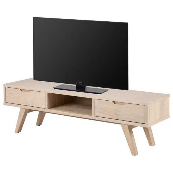 TV-Lowboard Front & Korpus: Spanplatte, furniert & geölt Gestell: Massivholz Eiche, geölt Braun/Beige 150 x 45 x 40cm