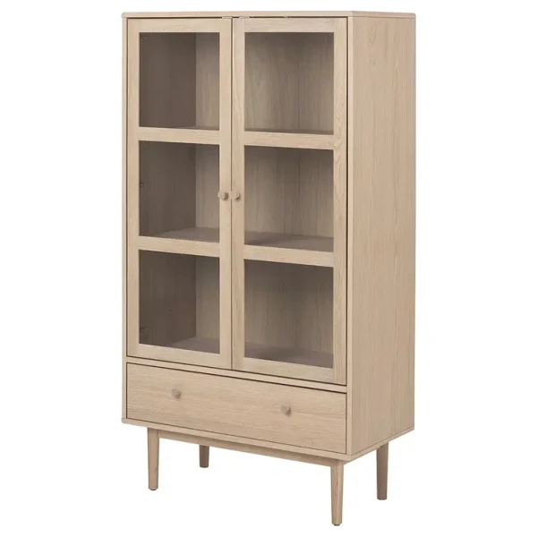 Vitrinenschrank 80 x 145 x 40cm Braun/Beige