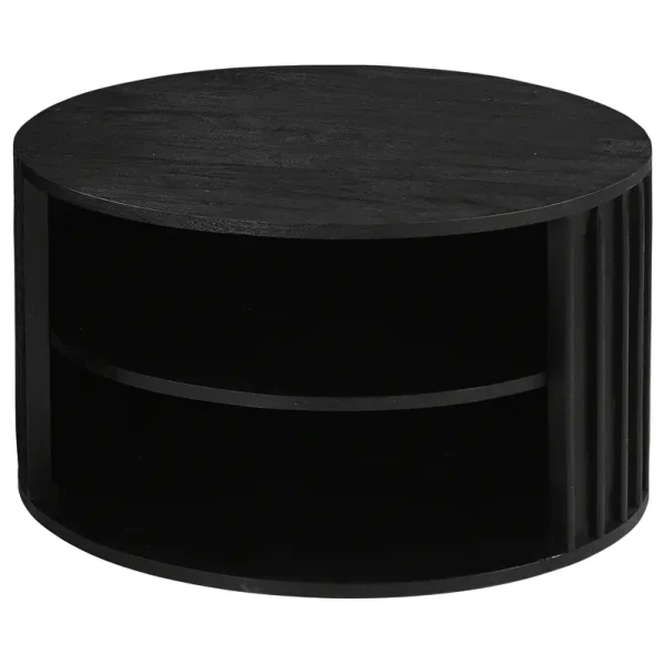 Massiver Couchtisch PANOTA Ø 70cm Schwarz
