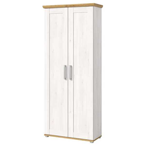 Garderobenschrank Damflos 80 x 196 x 39cm Holz/Weiß