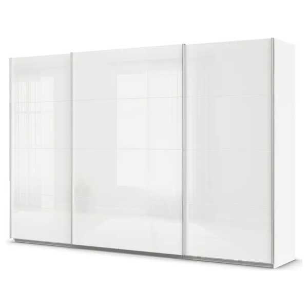 Schwebetürenschrank - Glasfront 315cm Weiß/Alpinweiß