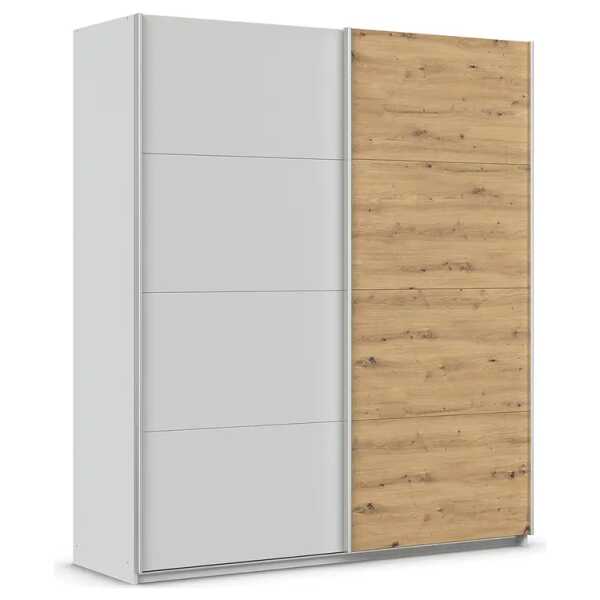 Schwebetürenschrank - Zweifarbig 181cm Grau/Seidengrau