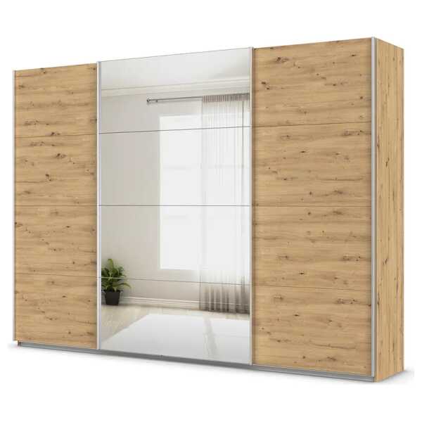 Schwebetürenschrank - Spiegel 315cm Braun/Eiche Artisan Dekor