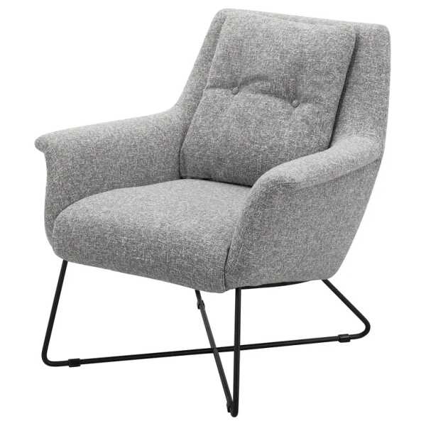 Sessel PIMENTAS Grau/Grau Strukturstoff Alara 82 x 88 x 84cm