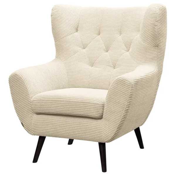 Sessel Beige Cordstoff Poppy Schwarz 89 x 104 x 92cm