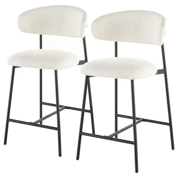 Barstuhl Abetito 2er-Set 52 x 105 x 53cm Weiß