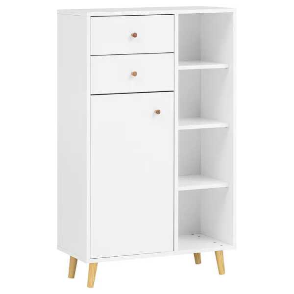 Midischrank Bjarne II 60 x 113 x 33cm Weiß/Matt Weiß