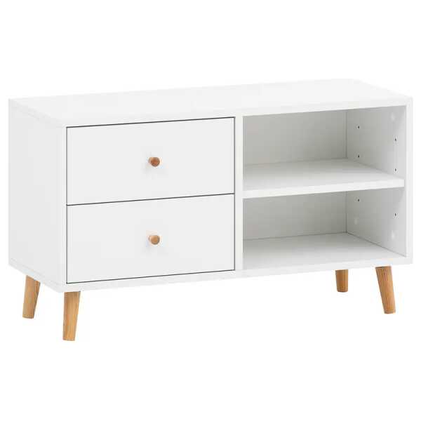 Garderobenbank Bjarne 79 x 47 x 33cm Weiß/Matt Weiß