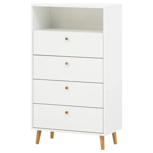 Kommode Bjarne 60 x 104 x 33cm Weiß/Matt Weiß