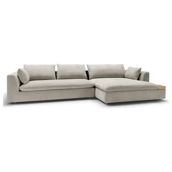 Ecksofa Grau Chenille Skady 334 x 84 x 165cm Longchair davorstehend rechts Boho