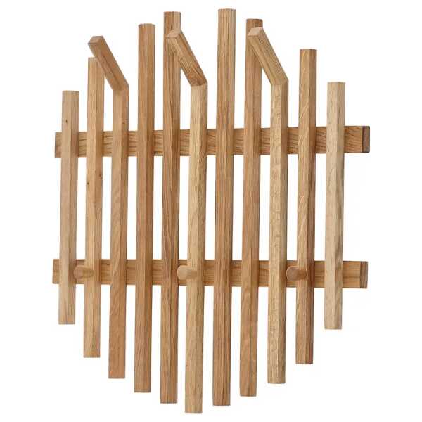 Garderobenpaneel Typ D rund 58cm Braun/Eiche