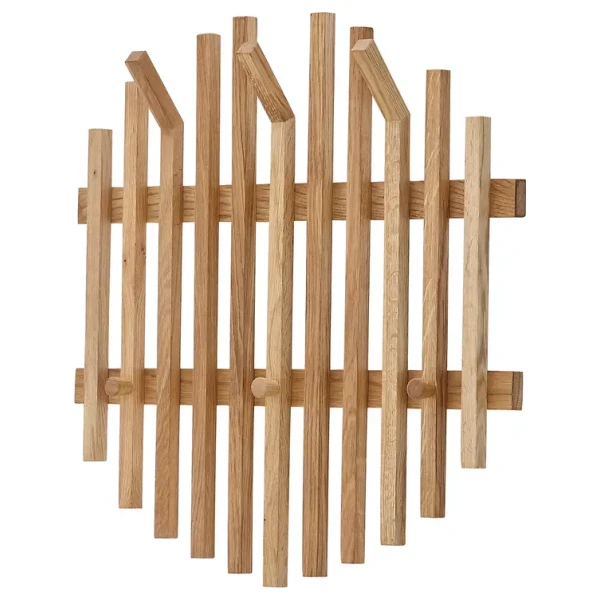 Garderobenpaneel Typ D rund 58cm Braun/Eiche