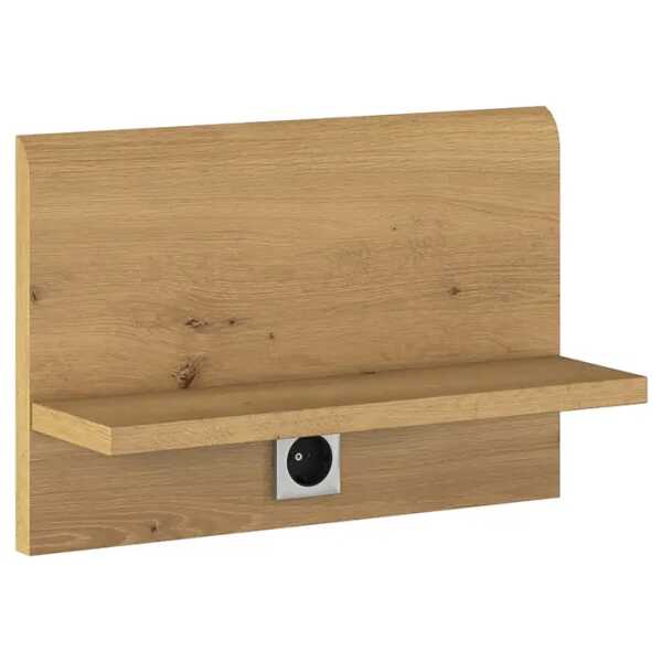 Paneel mit Steckdose 50 x 33 x 16cm Braun/Asteiche Dekor