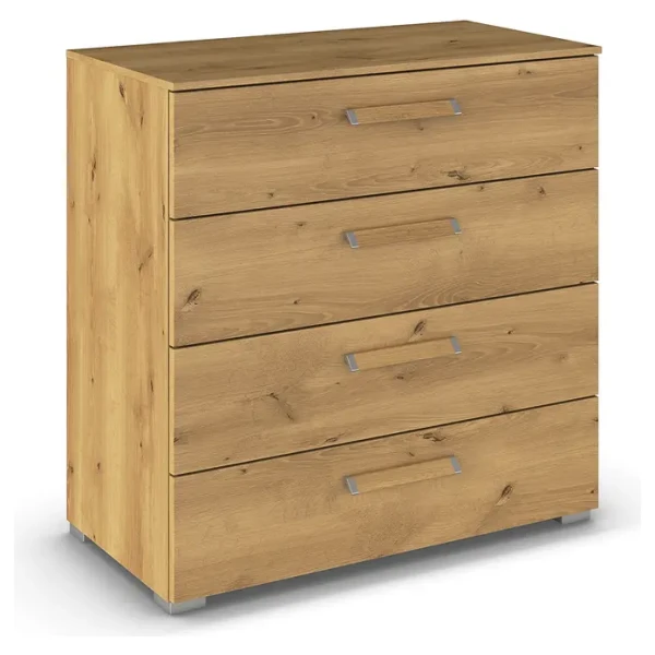 Kommode 81 cm 80cm Braun/Asteiche Dekor
