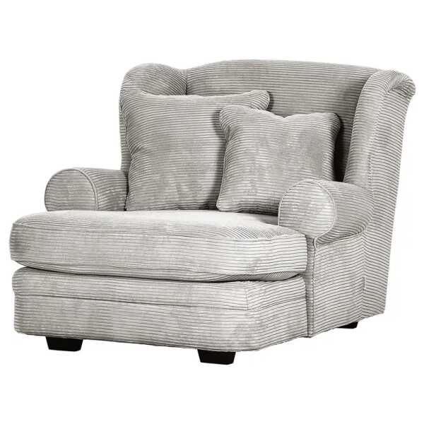 Ohrensessel Hazo Grau Cordstoff Calice 121 x 100 x 140cm