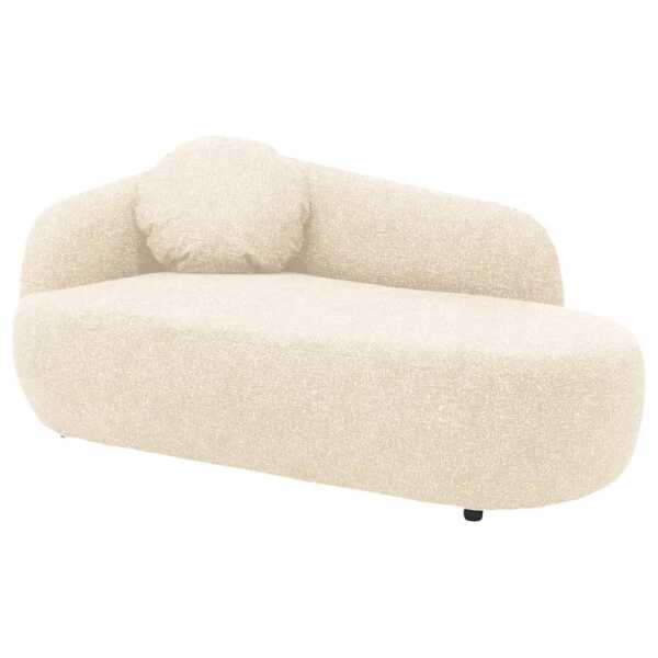 Recamiere NAZLAT Beige Strukturstoff Blerta 183 x 75 x 105cm Armlehne davorstehend links Modern