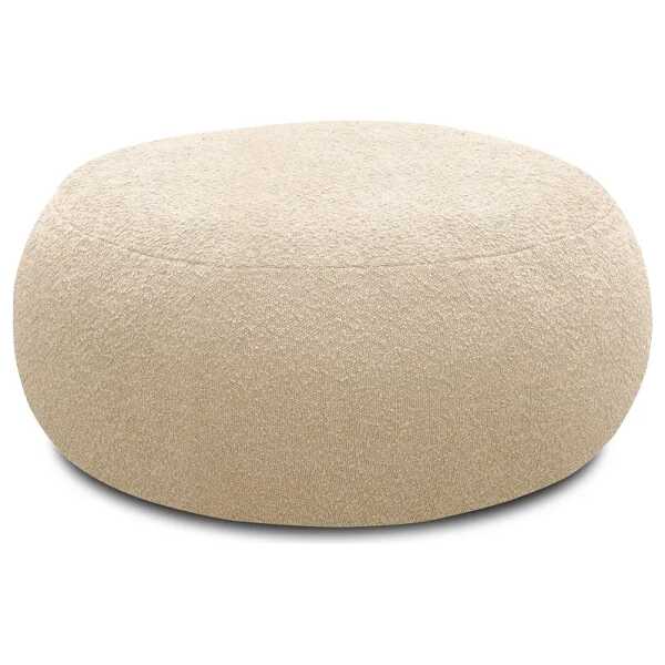 Polsterhocker STOOLA 85cm Beige Bouclé Stoff Basima: Beige