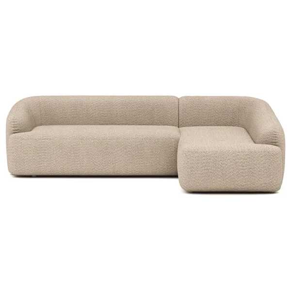Ecksofa Balah Beige Bouclé Stoff Anouk 296cm Ecke davorstehend rechts Modern