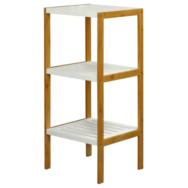 Regal Perzee Böden: MDF Mitteldichte Holzfaserplatte , lackiert Gestell: Massivholz Bambus, lackiert Weiß 80cm