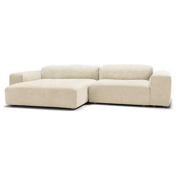 Ecksofa EPIC mit Longchair Beige Chenille Bloem 294cm Longchair beidseitig montierbar Modern