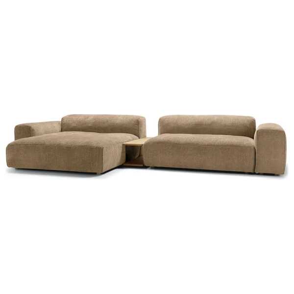Ecksofa EPIC+ mit Longchair Braun Chenille Bloem 385cm Longchair beidseitig montierbar Modern