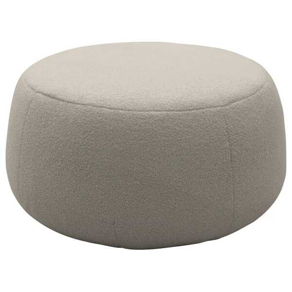Polsterhocker 75 x 42 x 75cm Grau Bouclé Stoff Nola: Hellgrau