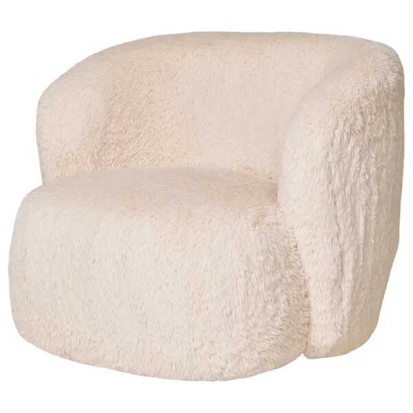 Sessel Weiß Teddystoff 88 x 75 x 87cm