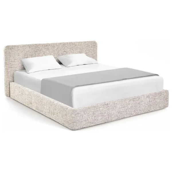 Polsterbett basic 140 x 200cm Strukturstoff Trinu Beige Kein Bettkasten