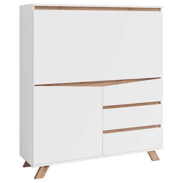 Sekretär Rautha 120 x 127 x 38cm Weiß