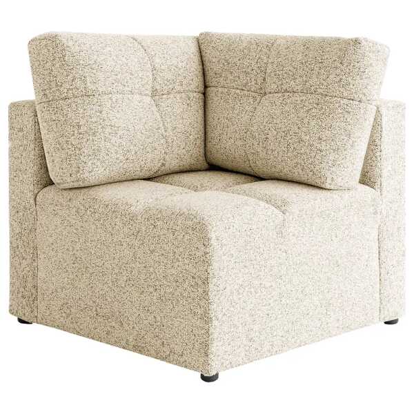 Eckelement Beige Strukturstoff Purna 91 x 94 x 91cm