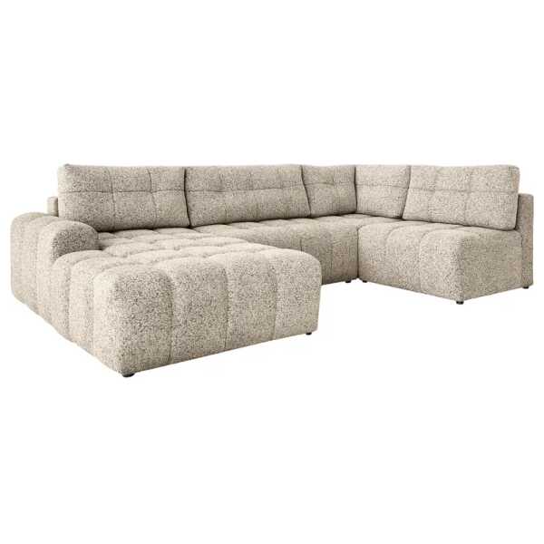 Wohnlandschaft Grau Strukturstoff Purna 333 x 94 x 187cm Ecke davorstehend rechts Modern