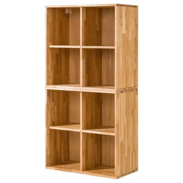 Massives Regal 74 cm Massivholz Wildeiche, geölt Braun 74 x 148 x 35cm