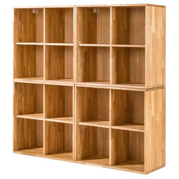 Massives Regal 148 cm Massivholz Wildeiche, geölt Braun 148 x 148 x 35cm