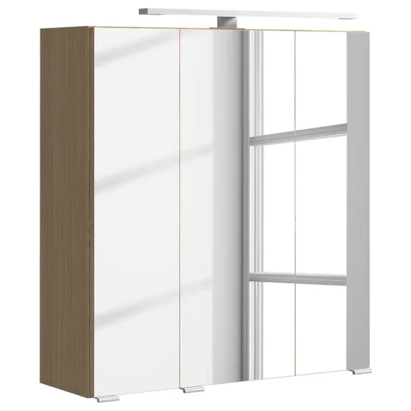Spiegelschrank 60cm Braun/Eiche Hell Dekor