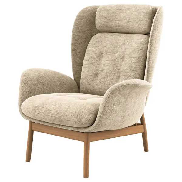 Einzelsessel FEELIX Beige Chenille Buladi Eiche Hell 92 x 99 x 103cm