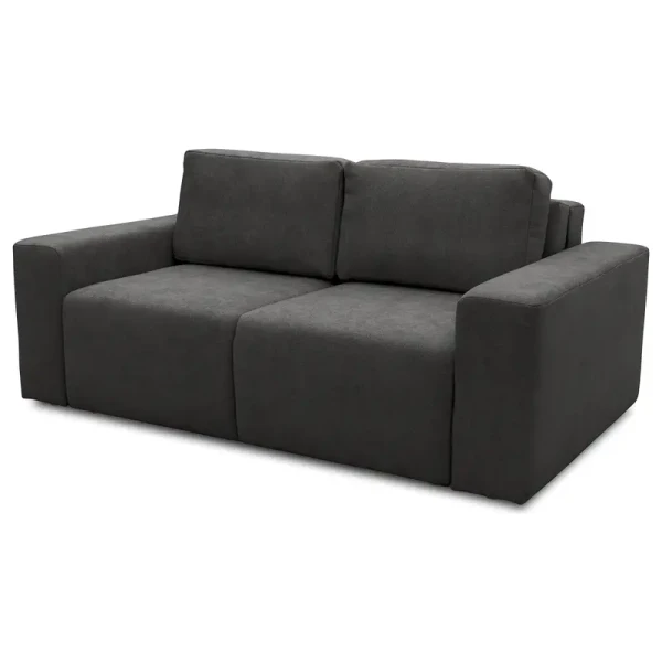 Schlafsofa SELVA Grau Bouclé Stoff Sideri 192 x 85 x 116cm mit Schlaffunktion Modern