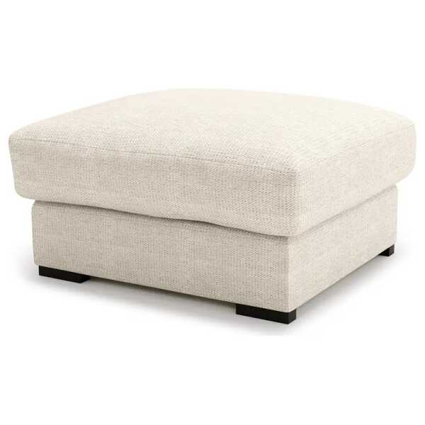 Polsterhocker WILARS 92 x 42 x 92cm Grau Webstoff Arta: Weißgrau