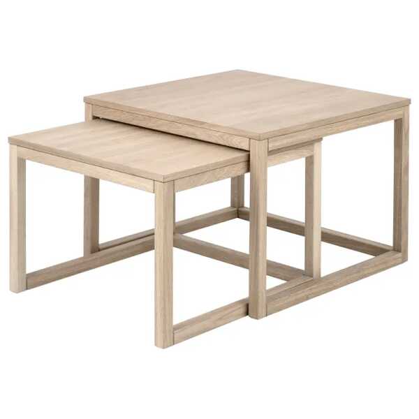 Couchtisch 2er-Set 70 x 50 x 70cm Braun/Beige