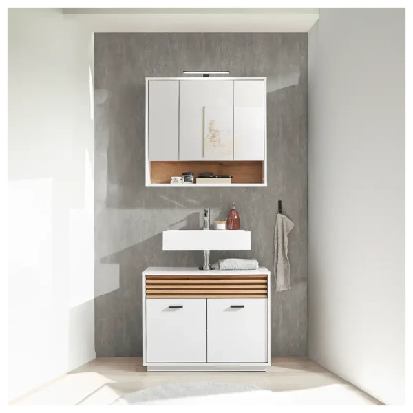 Badezimmerset 2-teilig 80 x 190 x 40cm Weiß/Weiß