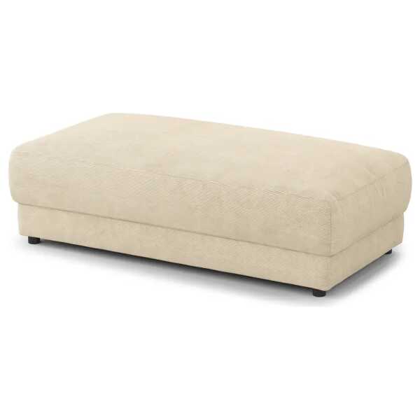 Polsterhocker rechteckig 134 x 45 x 65cm Beige Cordstoff Snor: Beige