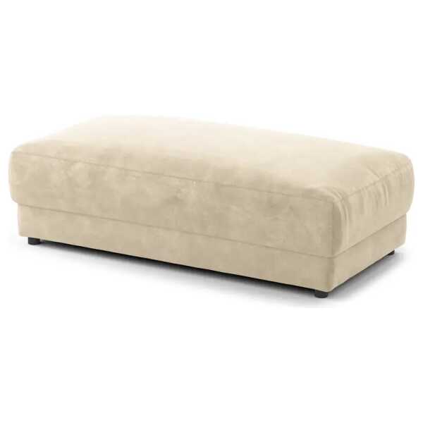 Polsterhocker rechteckig 134 x 45 x 65cm Beige Samt Vina: Weiß