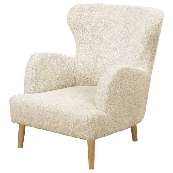 Ohrensessel Cobby Beige Strukturstoff Purna 88 x 88 x 64cm