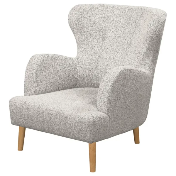 Ohrensessel Cobby Grau Strukturstoff Purna 88 x 88 x 64cm