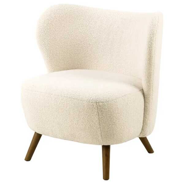 Loungesessel Beige Teddystoff 76 x 82 x 73cm