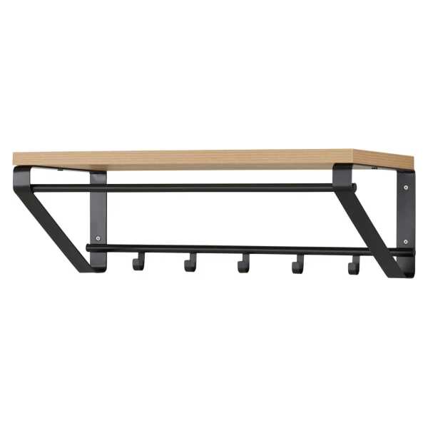 Wandgarderobe  Haiger ¦ holzfarben ¦ MDF-Platte,Metall ¦ Maße (cm): B: 70 H: 23 T: 30.0 Garderoben & Kleiderstangen > Hakenleisten - Höffner