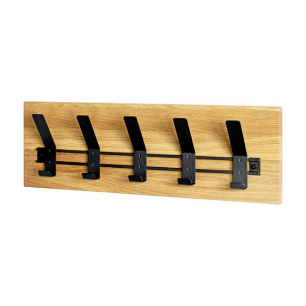 Wandgarderobe 60 x 20 cm Eiche Massivholz/schwarz
