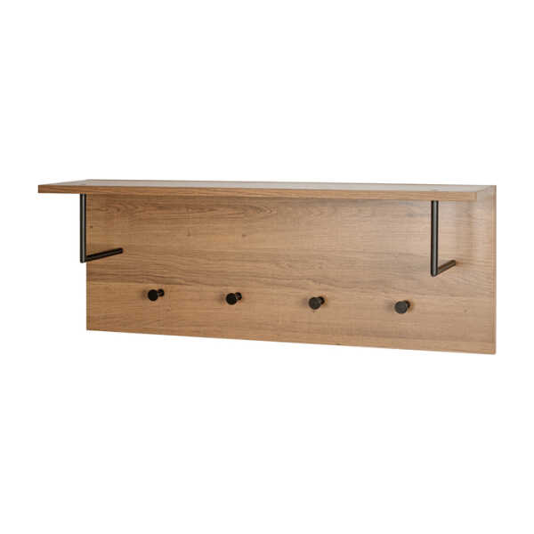 Wandgarderobe 80 x 30 cm Eiche-Dekor/schwarz