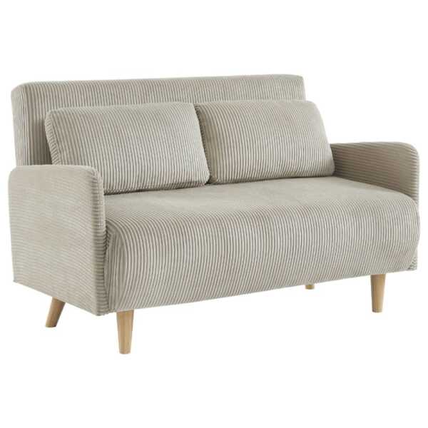 2-Sitzer-Sofa mit graubeigem Cordbezug